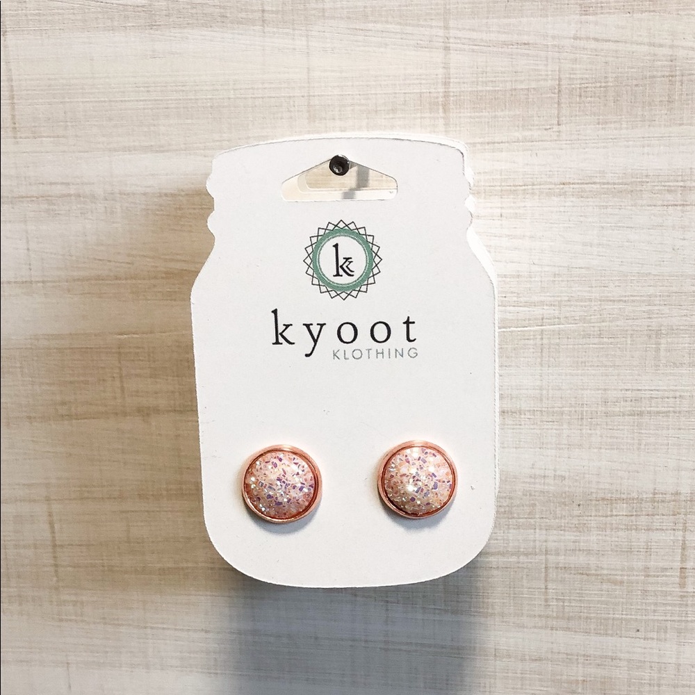 White Druzy Earrings